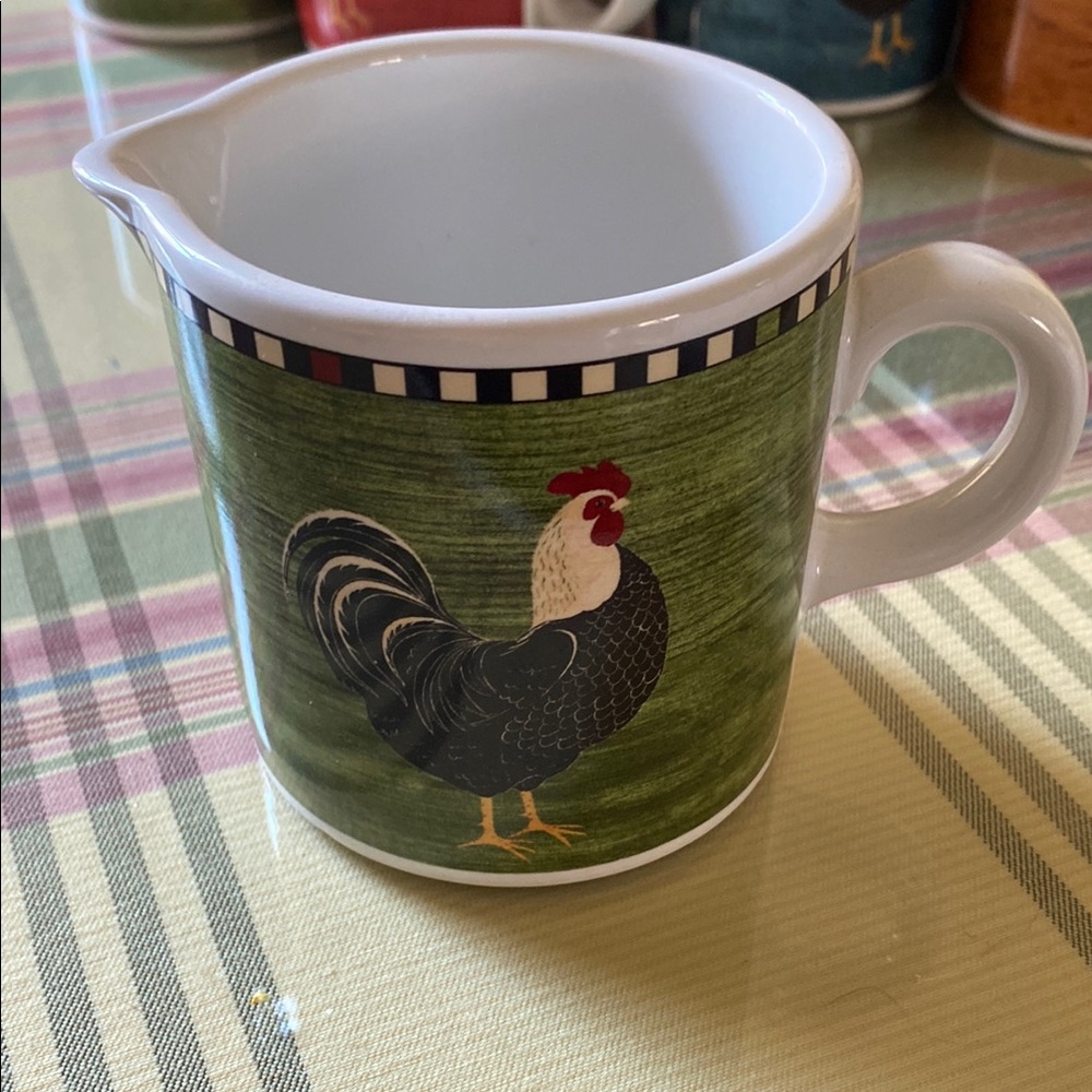 Rooster Design Cream Pitcher